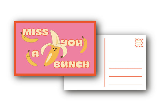 "Miss You A Bunch" Postcard
