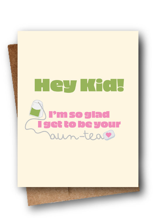 Greeting card with humorous text and graphics on a white background
