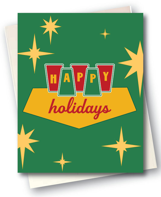 Retro "Happy Holidays" Card